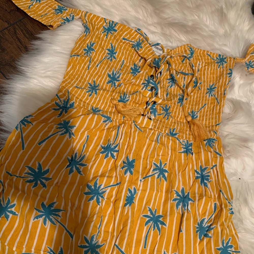 Yellow Palm Tree Romper
